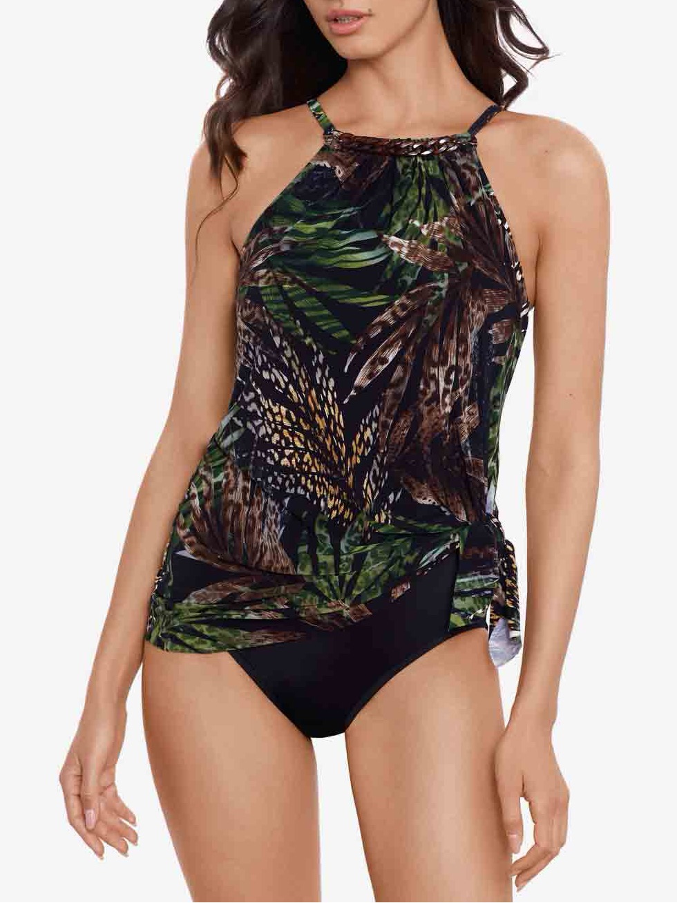 Nwt Magicsuit Charlie One Piece Swimsuit Dress In Nighthawk Tropical Sz 16